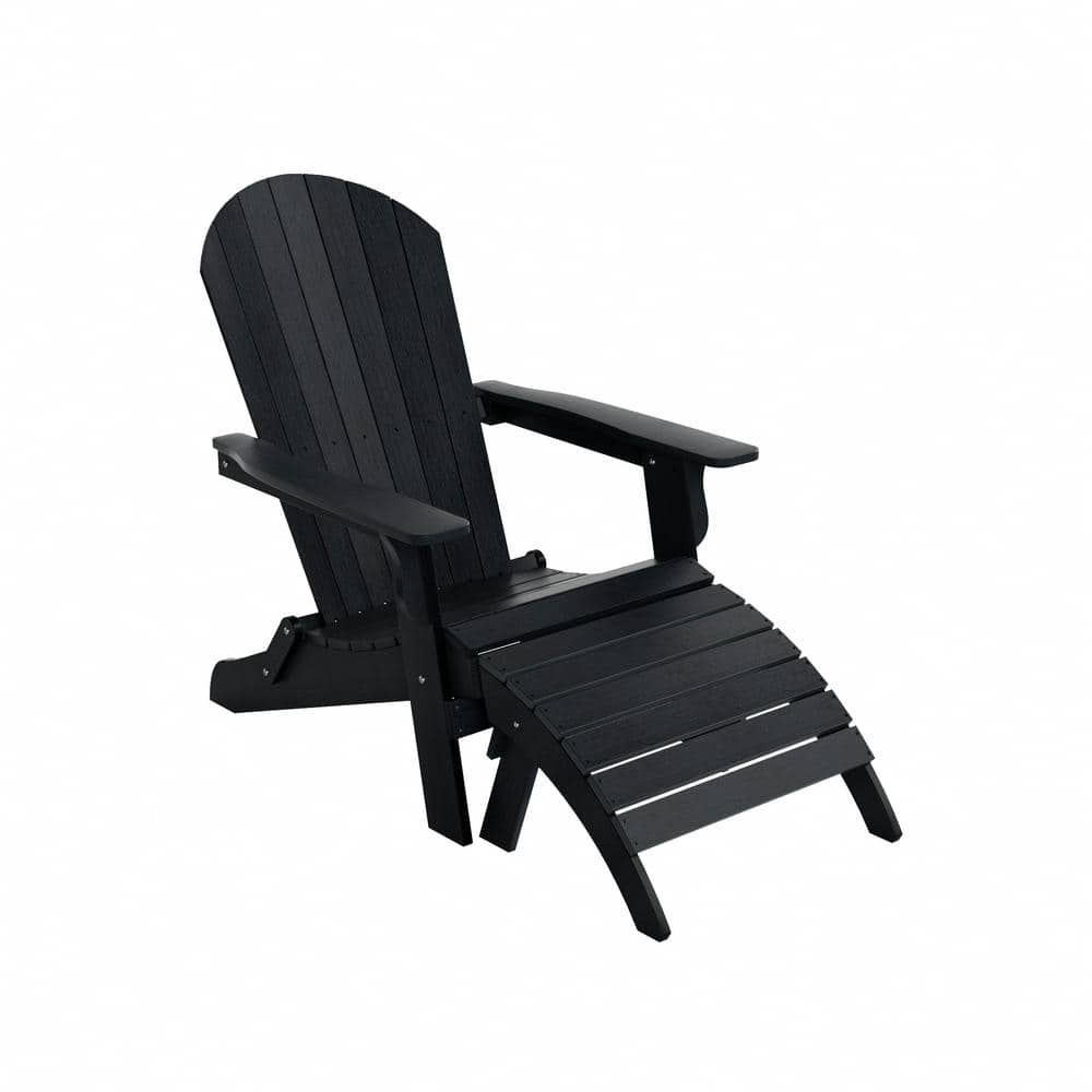 WESTIN OUTDOOR Vineyard Recycled HIPS Black Outdoor Plastic Adirondack