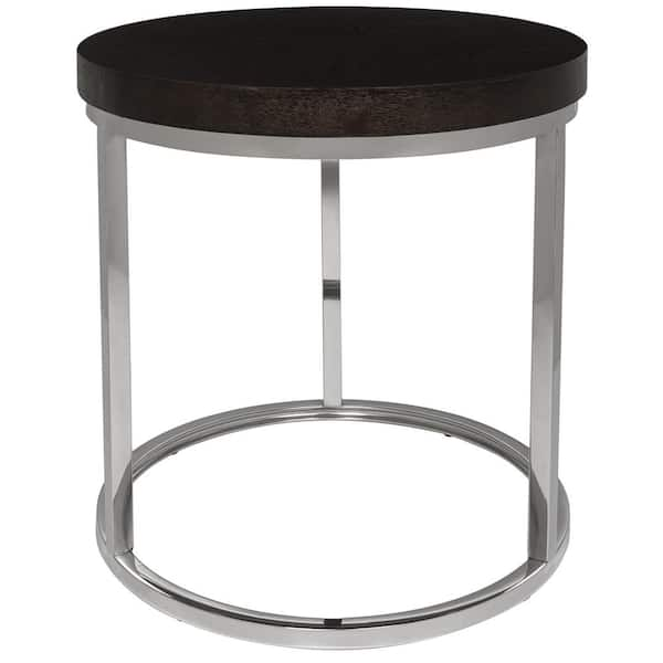 SAFAVIEH Turner 19.7 in. Black Round Wood End Table