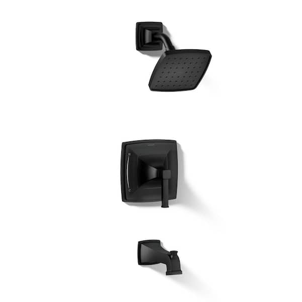 Riff 1-Handle Tub and Shower Faucet Trim Kit with 1.75 GPM in Matte Black (Valve Not Included)