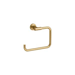 Purist Wall Mounted Towel Ring in Vibrant Brushed Moderne Brass