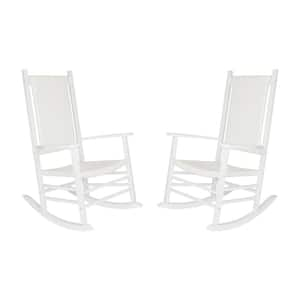 White Wood Outdoor Rocking Chair