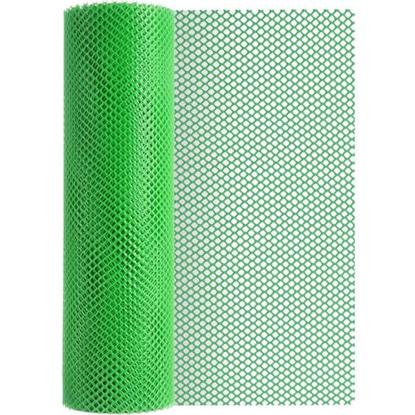 15.7 in. x 19.7 ft. Green Plastic Chicken Wire Mesh with 30 Twist Ties for Poultry Netting and Garden Fencing
