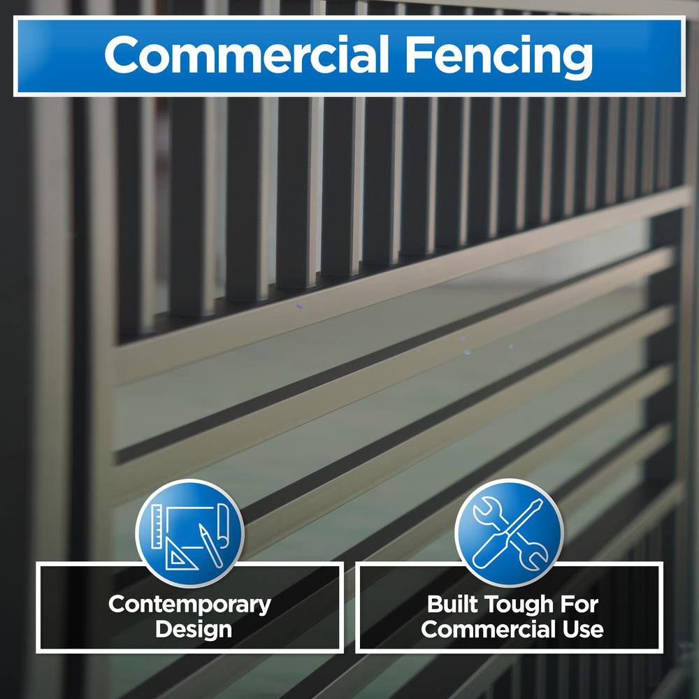 Black Steel 8-Panel French Gothic Ornamental Fence Kit