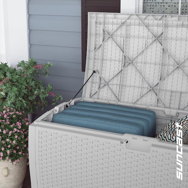 99 Gal. Plastic Wicker Deck Box