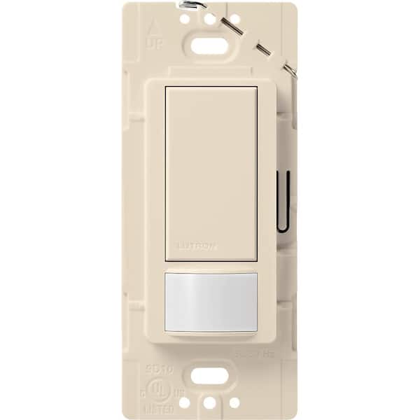 Lutron Maestro Vacancy-Only Sensor Switch, 2 Amp/Single-Pole, No Neutral Required, Limestone (MS-VPS2-LA)