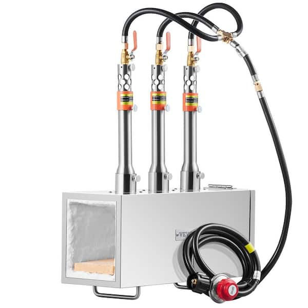 Portable Propane Forge, Furnace, Natural Gas 3 Burner Farrier Forge 2600℉ Knife Metal Square, Large Capacity Square