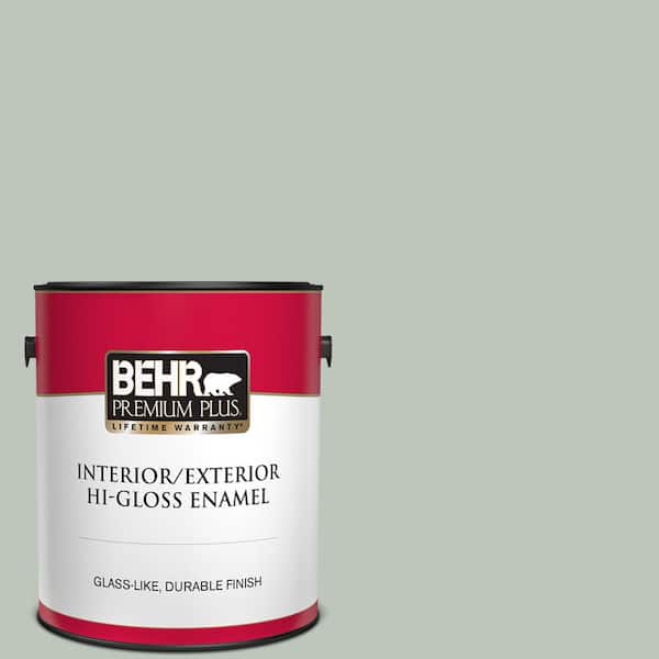 BEHR PREMIUM PLUS 1 gal. #N410-3 Riverdale Hi-Gloss Enamel Interior/Exterior Paint