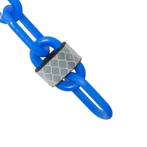 2 in. (#8,51 mm) x 100 ft. Blue Reflective Plastic Barrier Chain