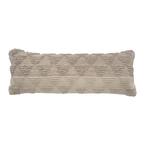 Textured Gray Gradient Geometric Soft Poly-Fill 14 in. x 36 in. Throw Pillow