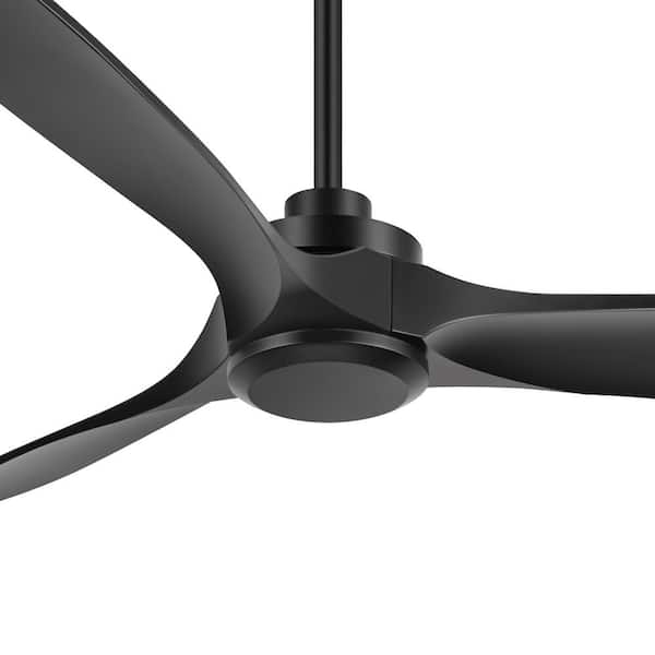 Breezary Sawyer 60 in. 6-Speed Indoor Matte Black Ceiling Fan with Downrod and Remote Control