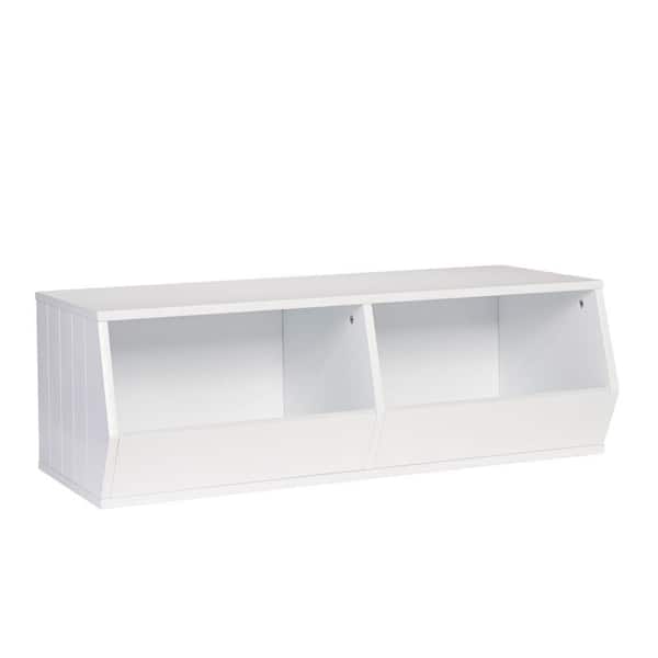 RiverRidge Home 35.63 in. x 11.81 in. Stackable Veggie 2-Cube Storage Organizer in White