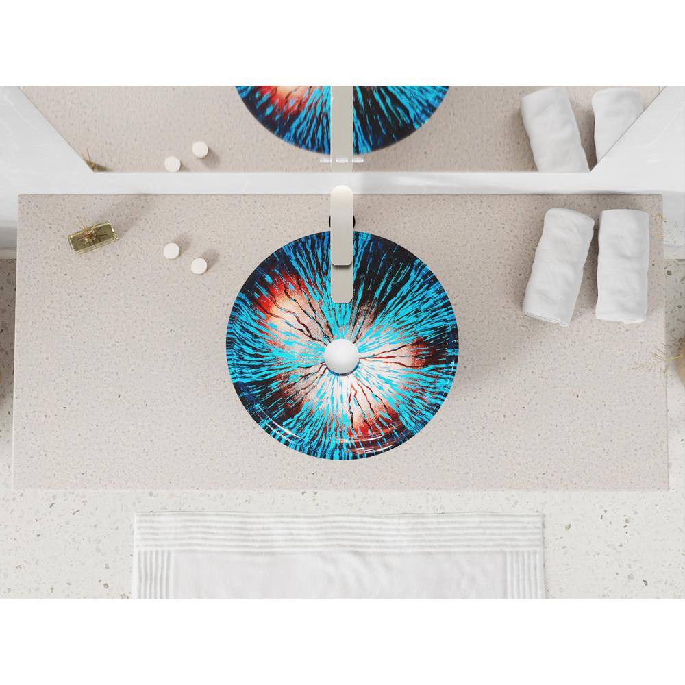 Stellar Burst Glass Circular Above-Counter Bathroom Sink