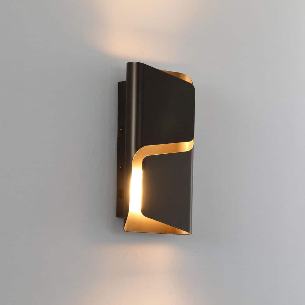 Modern 2-Light Matte Gray Integrated LED Outdoor Hardwired Dimmable Wall Sconces with Anti-rust Iron Shade (2-Pack) price history on PriceWatchPro