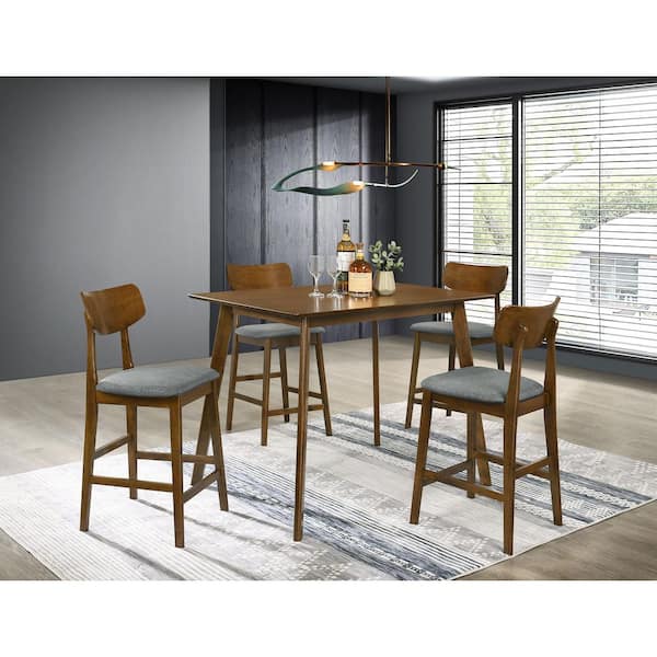 Coaster Robbie 5-piece 47-inch Counter Height Set Walnut