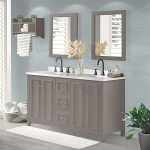 Williamsburg 60 in. W x 21.25 in. D x 34 in. H Bath Vanity Cabinet without Top - 60 in. Large Wood Vanity in Gray