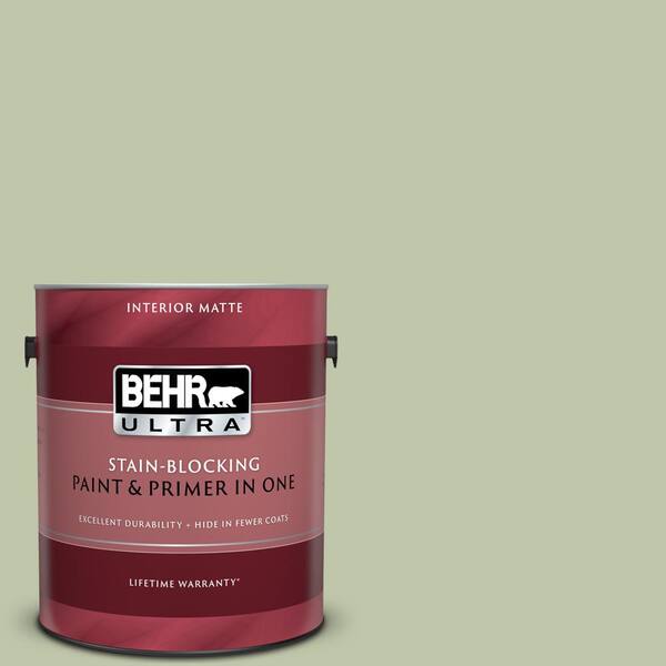 BEHR ULTRA 1 gal. #UL210-13 Minted Lemon Matte Interior Paint and Primer in One