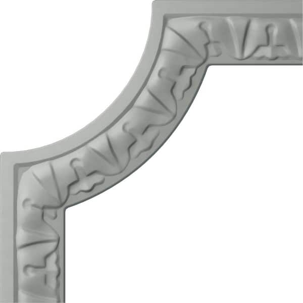 Ekena Millwork 6 in. x 1/2 in. x 6 in. Urethane Nexus Acanthus Leaf Panel Moulding Corner (Matches Moulding PML01X00NE)