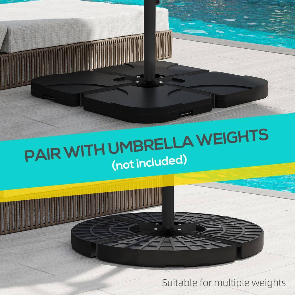 Black Steel Outdoor Cross Brace Umbrella Stand
