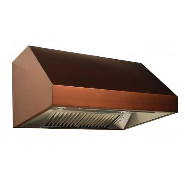 Copper under deals cabinet range hood