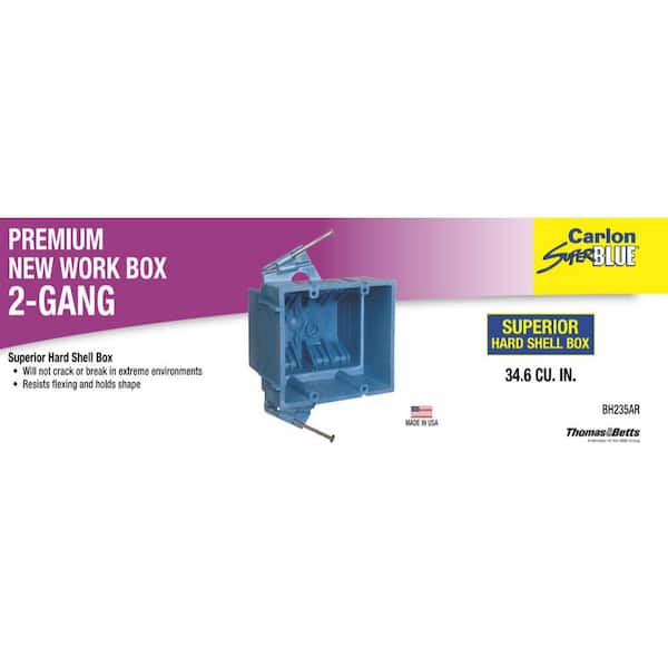 2-Gang 35 cu. in. Hard Shell PVC New Work Electrical Switch and Outlet Box (BH235AR)