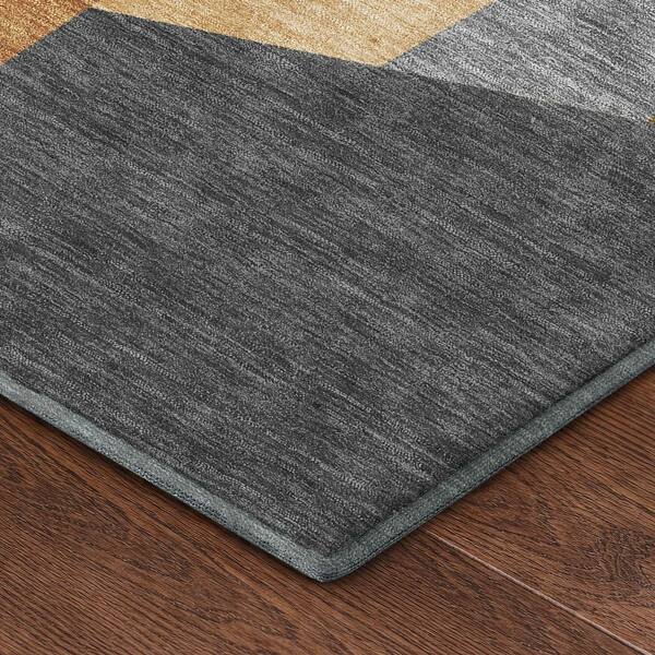 Mayfield Premium Machine Washable Abstract AMF2446 Gray 10 ft. x 14 ft. Area Rug