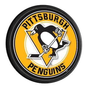 Pittsburgh Penguins: Round Slimline Lighted Wall Sign 18 in. L x 18 in. W 2.5 in. D