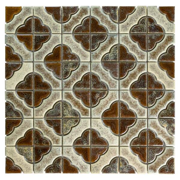 Merola Tile Palace Henna 11-3/4 in. x 11-3/4 in. x 5 mm Porcelain Mosaic Tile