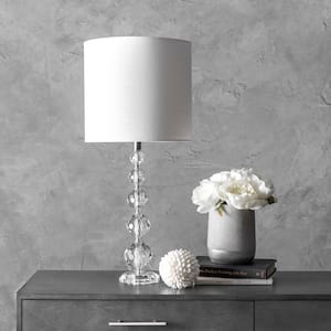 Waterbury 27 in. Clear Glam Table Lamp, Dimmable