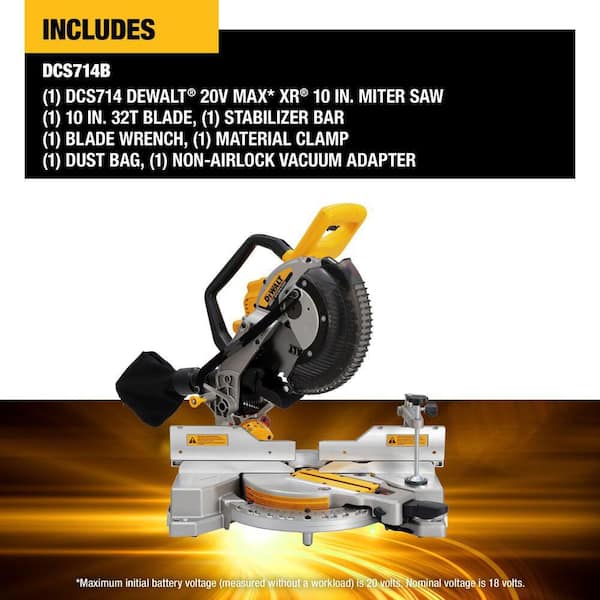 20V MAX XR Lithium-Ion Cordless 10 in. Dual Bevel Fixed Miter Saw with 20V MAX Lithium-Ion 5.0 Ah Battery and Charger