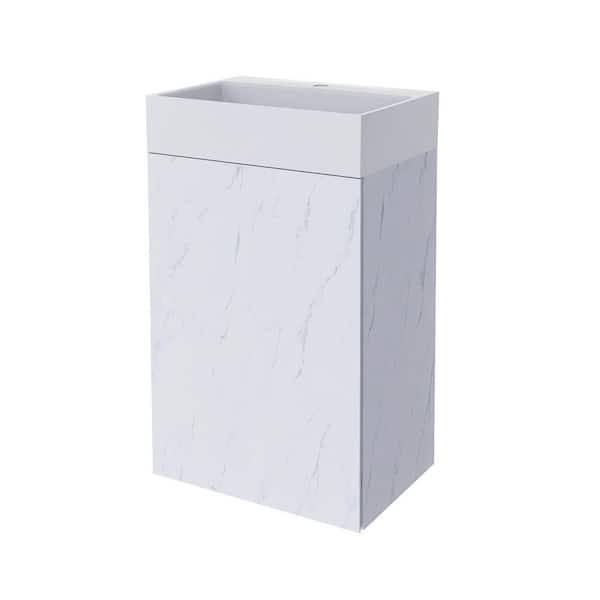 20.09 in. W x 14.18 in. D x 33.01 in. H Freestanding Bath Vanity Set in White with White Ceramic Top