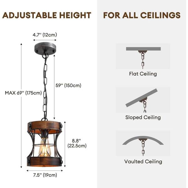 Uolfin Modern Farmhouse Dome Kitchen Island Pendant Lighting Taine 1-Light  Black & Brass Bell Pendant Light with Metal Shade 62868JBBAUU19PB - The  Home Depot