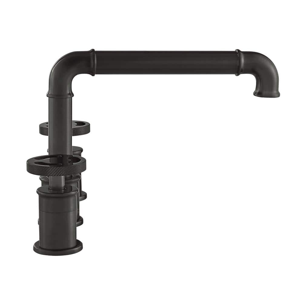 Avallon Matte Black Double-Handle Widespread Bathroom Faucet
