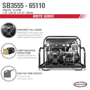 3500 PSI 5.5 GPM SUPER BRUTE Hot Water Gas Pressure Washer w/ Vanguard Engine