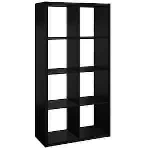 57.95 in. H x 29.84 in. W x 13.50 in. D Black Wood Large 8- Cube Organizer