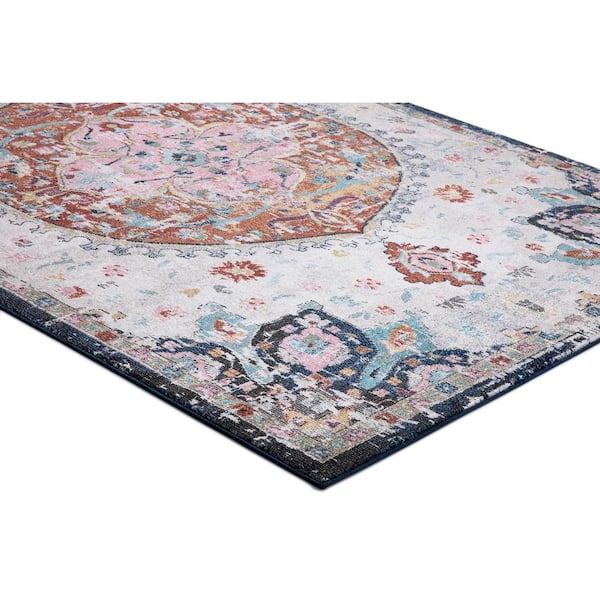 Vintage Collection Florence Ivory 7 ft. x 9 ft. Medallion Area Rug