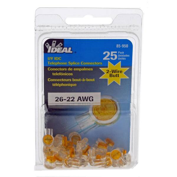 Ideal Yellow Idc Connectors 25 Per Pack 85 950 The Home Depot