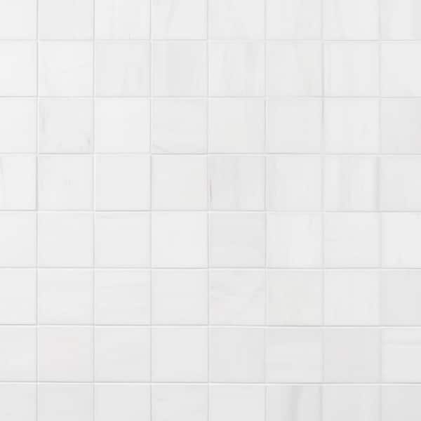 Ivy Hill Tile Bianco Dolomite White 12 in. x 12 in. Honed Marble Floor and Wall Mosaic Tile (1 sq. ft./Each)