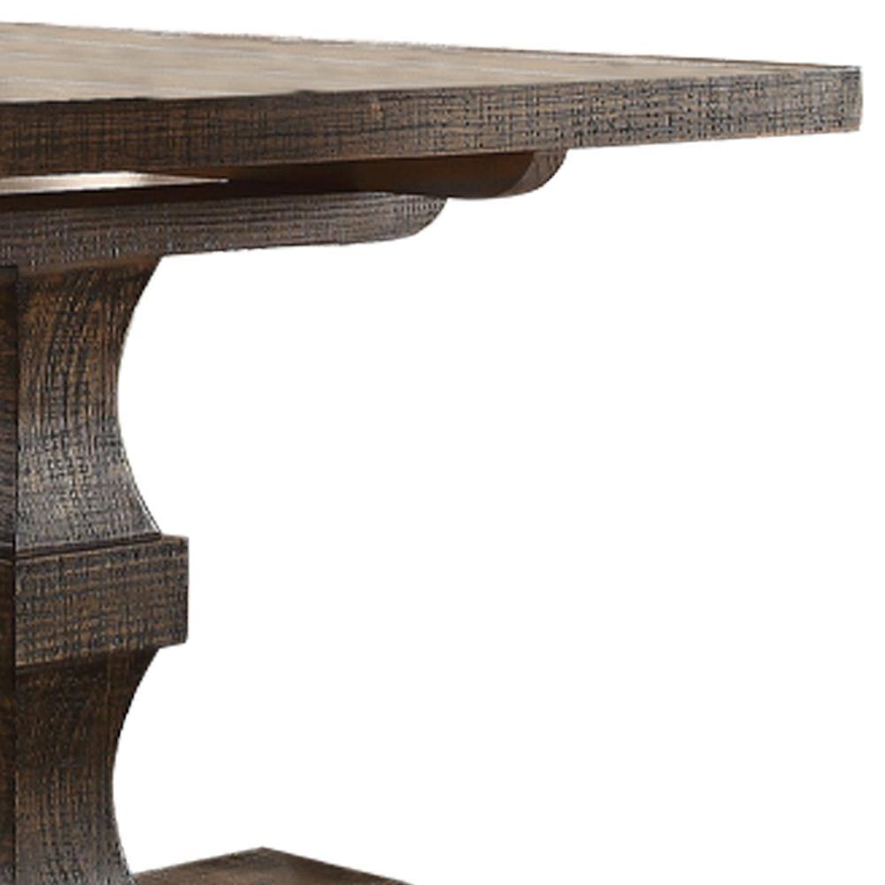 Landon Salvage Brown Extending Dining Table with Trestle Base
