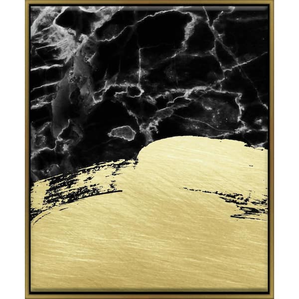 Linden Ave 16 in. x 20 in. "Marble Brushstrokes" Framed Wall Art