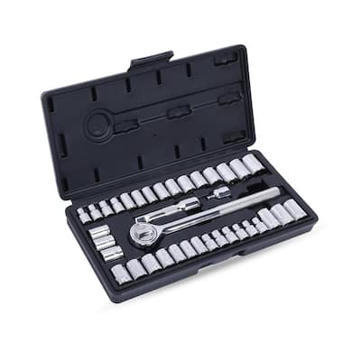 39-Piece SAE/Metric Mechanics Tool Set with Case