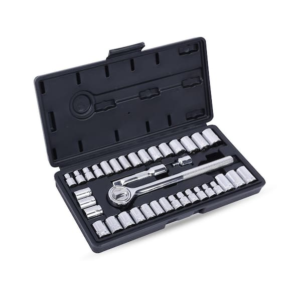 39-Piece SAE/Metric Mechanics Tool Set with Case