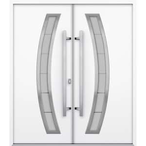 6500 72 in. x 80 in. Left-hand/Inswing Tinted Glass White Enamel Steel Prehung Front Door with Hardware