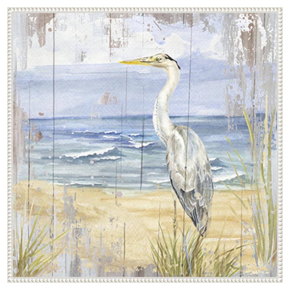 Birds of the Coast Rustic II White Framed Canvas Art