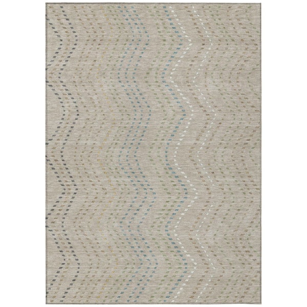 Chantille Machine Washable Indoor/Outdoor Abstract ACN2992 Beige 10 ft. x 14 ft. Area Rug