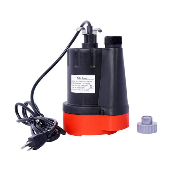 1/3HP Submersible Water Pump 2500GPH Portable Utility Sump Pump with 10ft Cord