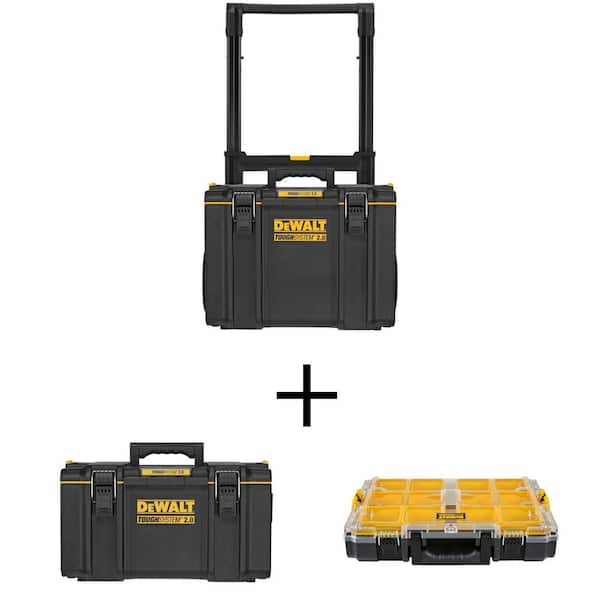 DEWALT TOUGHSYSTEM 2.0 24 in. Mobile Tool Box, 22 in. Large Tool Box and 10-Compartment Deep Small Parts Organizer