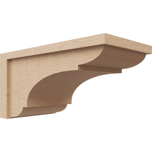 Ekena Millwork 9 in. x 9 in. x 18 in. Wide Bryant Rough Cedar Woodgrain TimberThane Corbel, Primed Tan