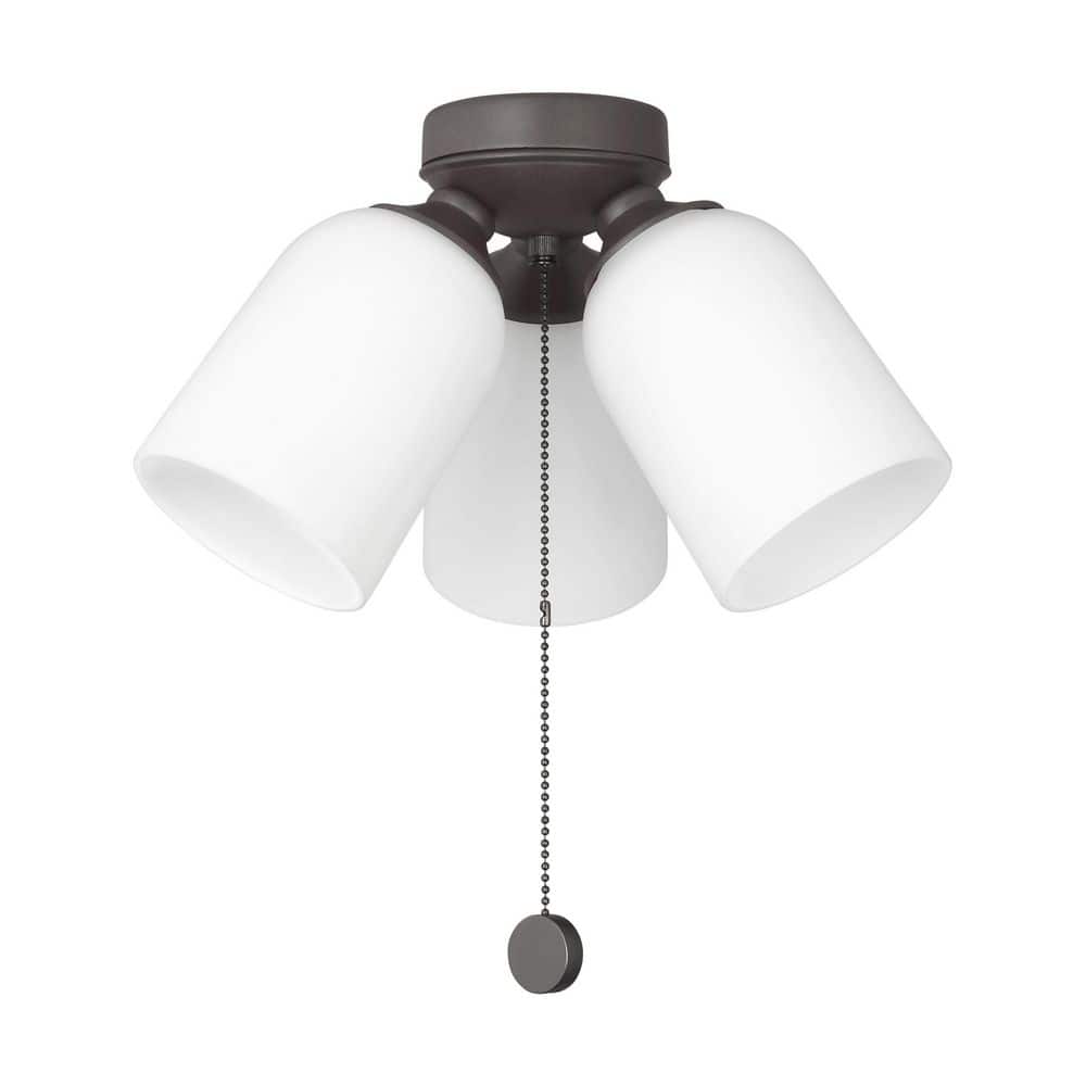 Emile 3-Light Bronze 3000K LED Ceiling Fan Light Kit with Etched White Glass and No Bulbs Included price history on PriceWatchPro