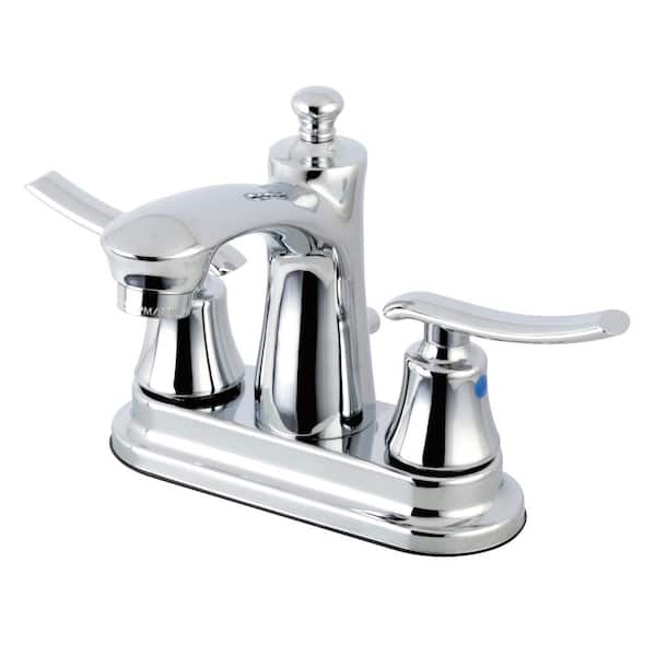 Kingston Brass Jamestown 4 in. Centerset Double Handle Bathroom Faucet in Polished Chrome
