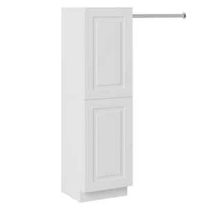 Greenwich Verona White 64.5 in. H x 18 in. W x 12 in. D Plywood Laundry Room Wall Cabinet Tower and Rod with 2 Shelves